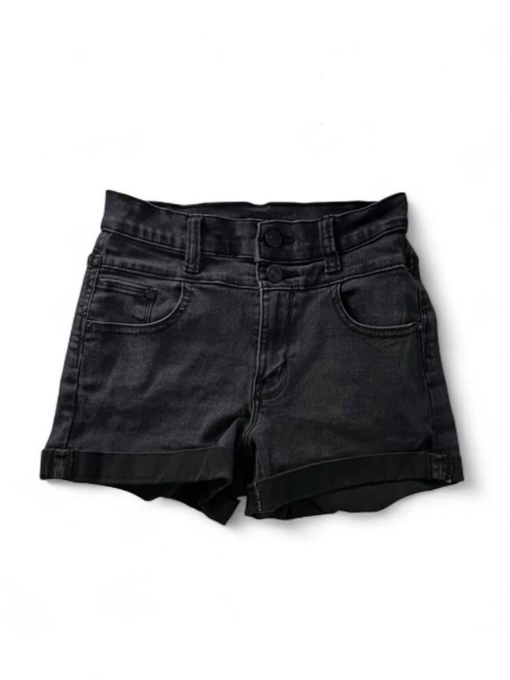 Wallflower Juniors Black Double Button Denim Shorts 3” Inseam Size 3